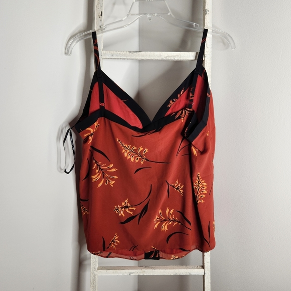 City Chic Tank NWT womens size 18 Rust Turning Leaves V-neck - Picture 5 of 5